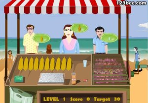 海滩烤玉米店