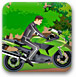 骑摩托车穿越森林